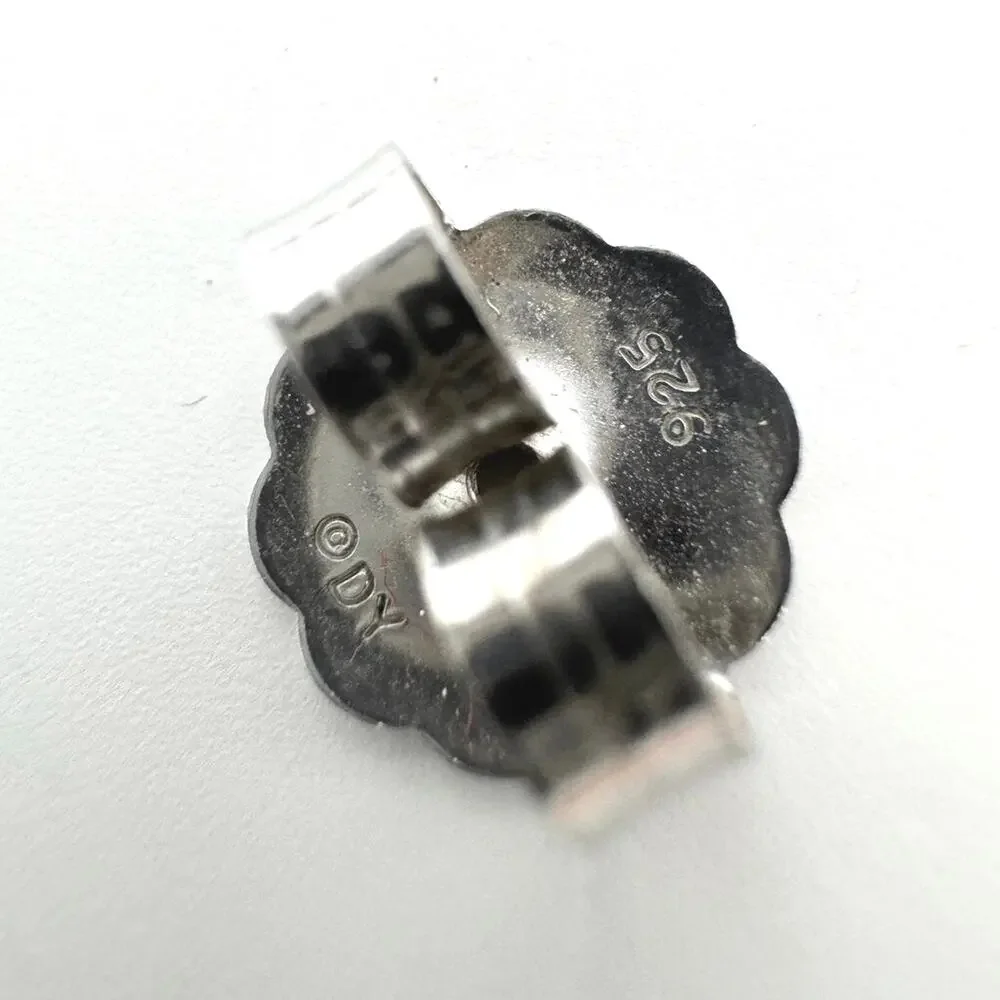 DAVID YURMAN Silver Cable Classic Huggie Earrings Pave Diamonds DY 925 Jewelry
